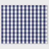 Großes Marine-Blau-und Weiß-Gingham-Packpapier Geschenkpapier (Flach)