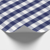 Großes Marine-Blau-und Weiß-Gingham-Packpapier Geschenkpapier (Ecke)
