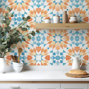 Großes marrokanisches Aquarellblau Fliese