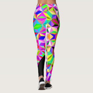 großes Mehrfarben3 d-Polygonmuster Leggings