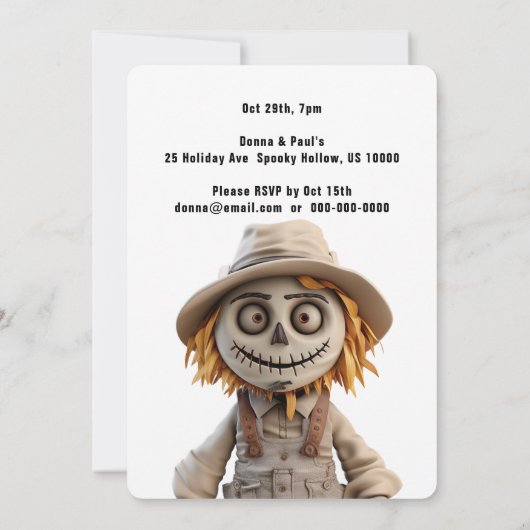 GROSSES MIT AUGEN HALLOWEEN PARTY EINLADUNG (Rückseite)