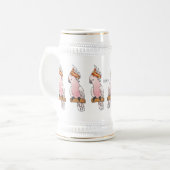 Großes Mitchell-Cockatovogel-Cartoon Bierglas (Vorderseite Links)