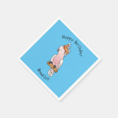 Großes Mitchell-Cockatovogel-Cartoon Serviette (Ecke)