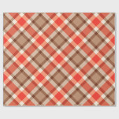 Grosses modernes Kariert, Korallenorange, Braun & Geschenkpapier (Flach)