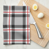 Großes modernes kariertes, schwarz, weiß, Grau und Küchentuch (Viertel Falte)