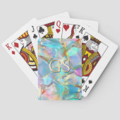 Großes Monogramm auf Opal Spielkarten (Rückseite)
