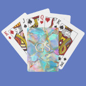 Großes Monogramm auf Opal Spielkarten