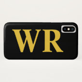 Großes Monogramm beschriftet gelbe und schwarze Case-Mate iPhone Hülle (Rückseite (Horizontal))