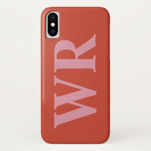 Großes Monogramm beschriftet weich rote und rosa iPhone X Hülle