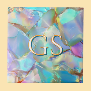 Großes Monogramm oder Name auf Opal Fliese