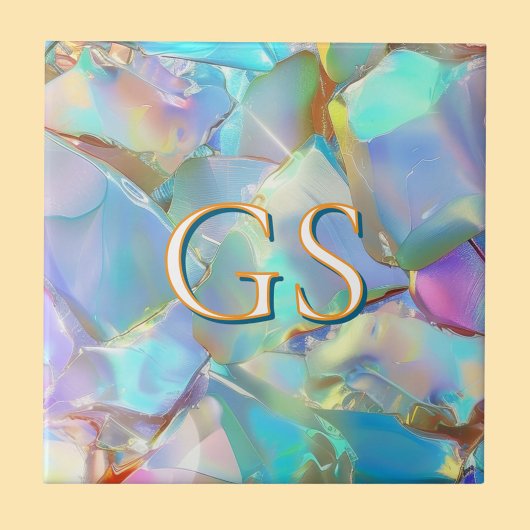Großes Monogramm oder Name auf Opal Fliese
