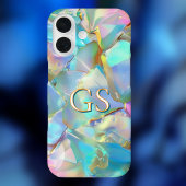 Großes Monogramm oder Name auf Opal iPhone 16 Hülle