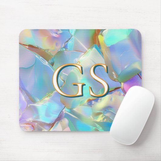 Großes Monogramm oder Name auf Opal Mousepad (Mit Mouse)