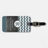 Großes Monogramm-Zickzack personalisiertes Gepäckanhänger (Vorderseite horizontal)