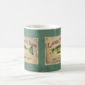 Großes Mund-Bass Fishing See-Kabinen-Dekor-Blau Kaffeetasse (Mittel)