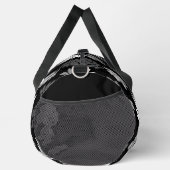 Großes Muster aus älteren Blättern in Schwarz, Wei Duffle Bag (Rechts)