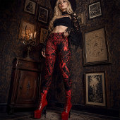 Grosses Muster Viktorianisch Gothic Baphomet Leggings