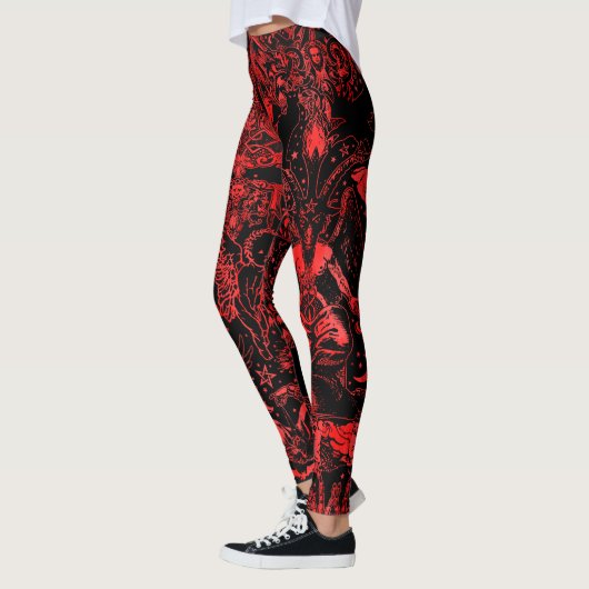 Grosses Muster Viktorianisch Gothic Baphomet Leggings (Links)
