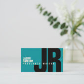 Großes mutiges Initialenabdeckungsblau Visitenkarte (Stehend Vorderseite)