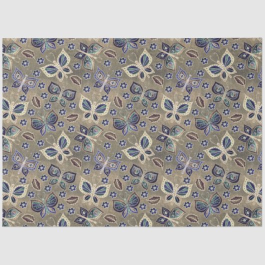 Grosses, nahtloses Schmetterlingsmuster Seidenpapier (Vorderseite)