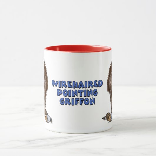 Großes Nasen-Drahthaar, das Griffon Tasse zeigt (Zentrum)