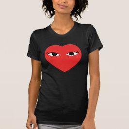 Grosses Niedliches Rotes Herz mit Eyes T Shirt