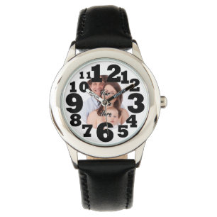 Großes numeriertes personalisiertes Foto Armbanduhr