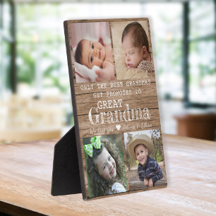 Großes Oma 4 Foto Collage Wood Fotoplatte