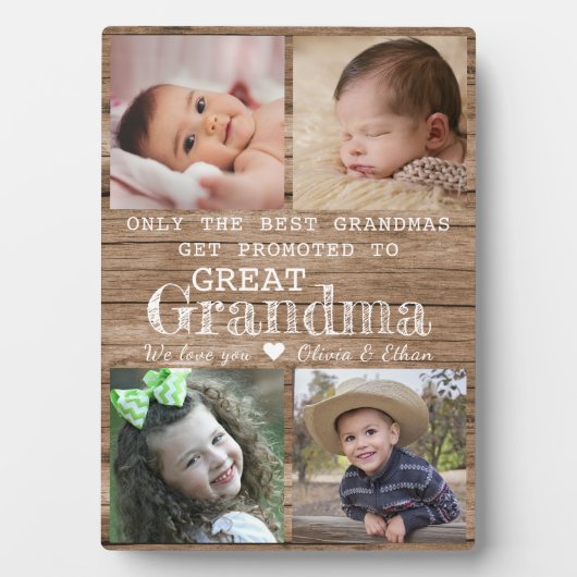 Großes Oma 4 Foto Collage Wood Fotoplatte (Vorderseite)