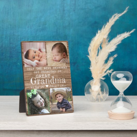 Großes Oma 4 Foto Collage Wood Fotoplatte (Seite)