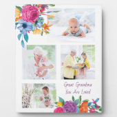 Großes Oma 4 Foto Lebhafter Blumenrahmen Fotoplatte (Vorderseite)