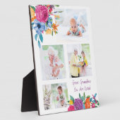 Großes Oma 4 Foto Lebhafter Blumenrahmen Fotoplatte (Seite)