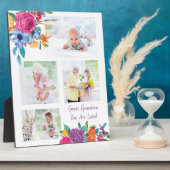 Großes Oma 4 Foto Lebhafter Blumenrahmen Fotoplatte (Seite)