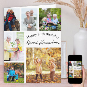 Großes Oma 6 FotoCollage jedes Alter Geburtstag Karte