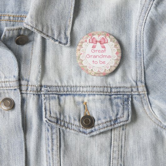 Großes Oma als Pink Bow Baby Showknopf Button (Beispiel)