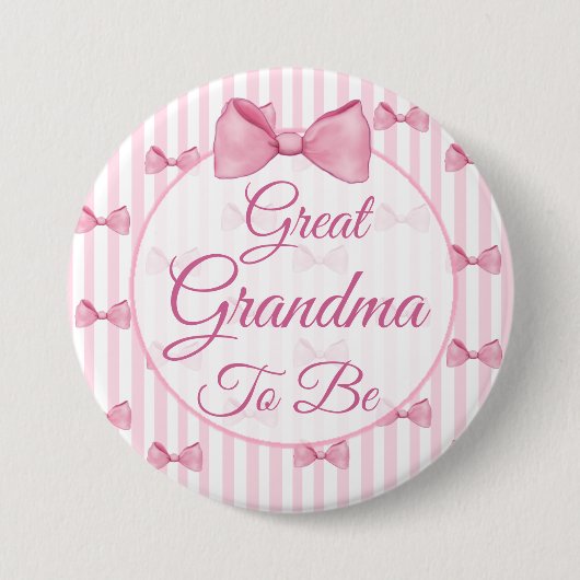 Großes Oma als Pink Bow Baby Showknopf Button (Vorderseite)