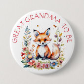 Großes Oma | Baby Fox Babydusche Button (Vorderseite)