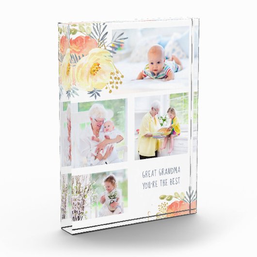 Großes Oma, du bist die beste Pfirsichgelbe Blüte Fotoblock (Links)