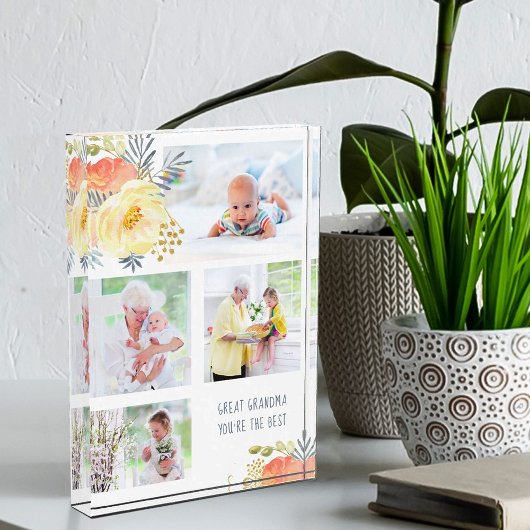 Großes Oma, du bist die beste Pfirsichgelbe Blüte Fotoblock