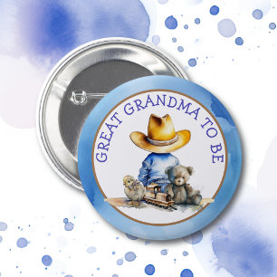 Großes Oma, ein Lil' Cowboy zu sein   Babydusche Button