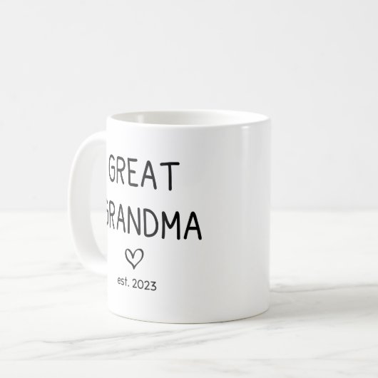 Großes Oma est. 2023 Kaffeetasse (Vorderseite Links)
