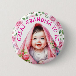 Großes Oma | Floral Baby Dusche Button
