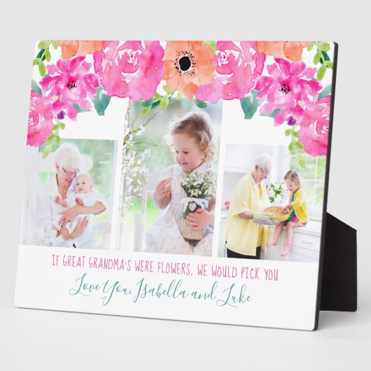 Großes Oma Gedicht 3 Foto Rosa Blüte Fotoplatte (Seite)