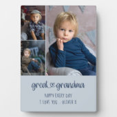 Großes Oma Heart Letting Editable 3 Foto Fotoplatte (Vorderseite)