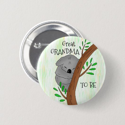 Großes Oma | Koala Babydusche Button (Vorne & Hinten)
