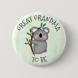 Großes Oma | Koala thematied Baby Dusche Button