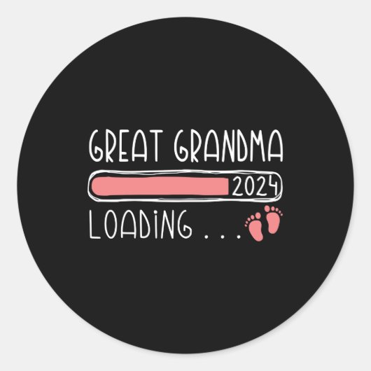 Großes Oma Loading 2024 Family Pregnancy Runder Aufkleber (Vorderseite)