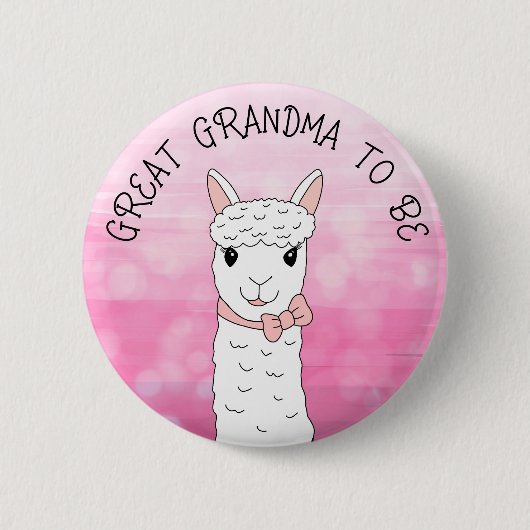 Großes Oma, mit rosa Bohne zu sein Button (Vorderseite)