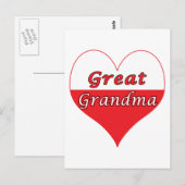 Großes Oma Polnisches Herz Postkarte (Vorne/Hinten)
