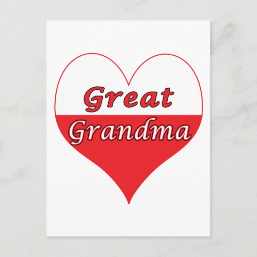Großes Oma Polnisches Herz Postkarte (Vorderseite)